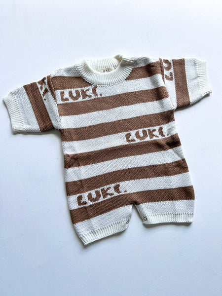 STRIPED ROMPER | CHOCOLATE